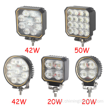 4 Inch Round Square Led Work Lights 20W 42W 50W Truck Led Work Light For Kenworth Tractor